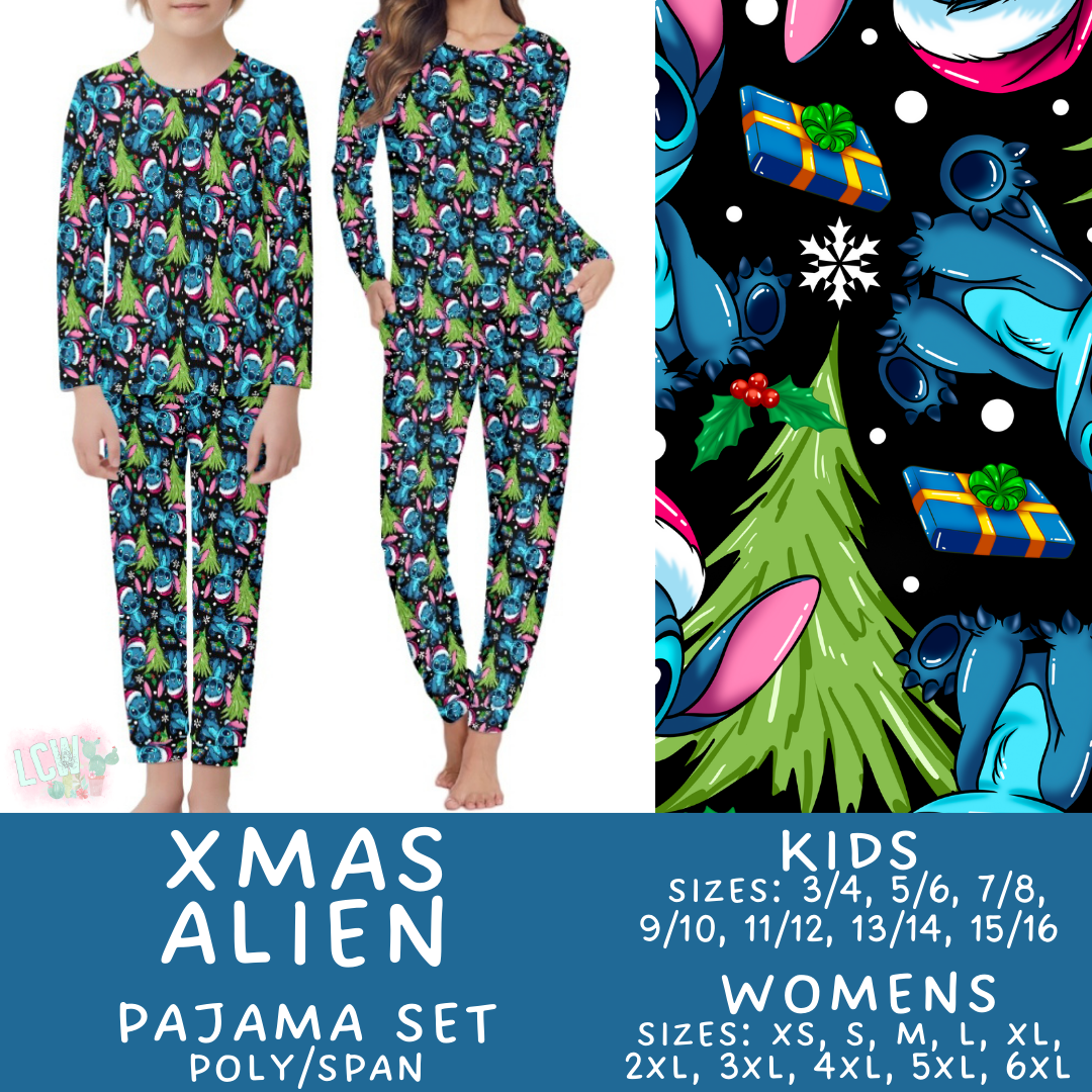 Preorder Custom Christmas Family PJ Sets - Xmas Alien - Closes 12 Sep - ETA late Nov 2025