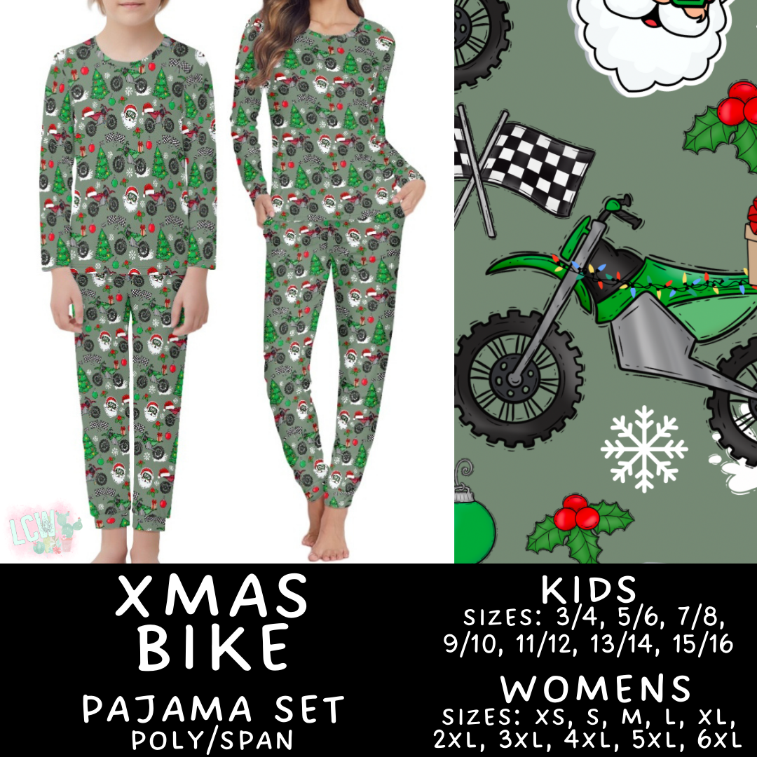 Preorder Custom Christmas Family PJ Sets - Xmas Bike - Closes 12 Sep - ETA late Nov 2025