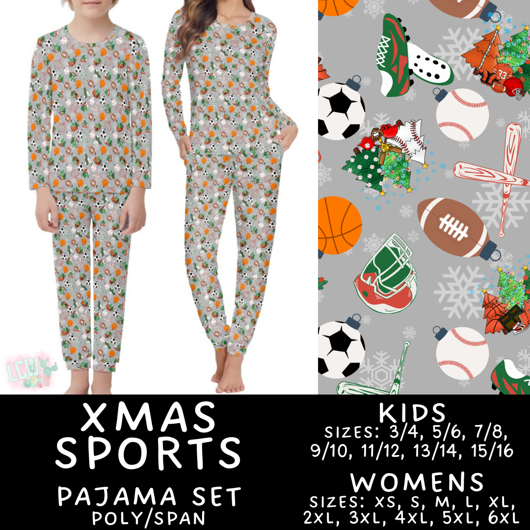 Preorder Custom Christmas Family PJ Sets - Xmas Sports - Closes 12 Sep - ETA late Nov 2025