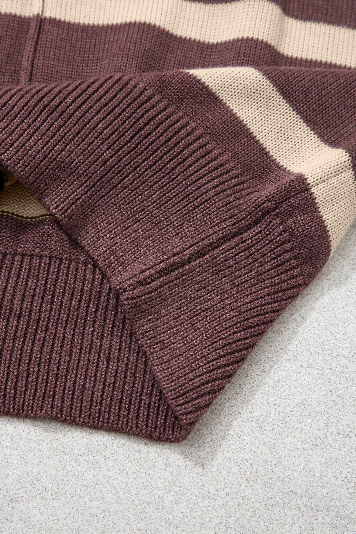 Rose Stripe Knit Western Short Sleeve Sweater