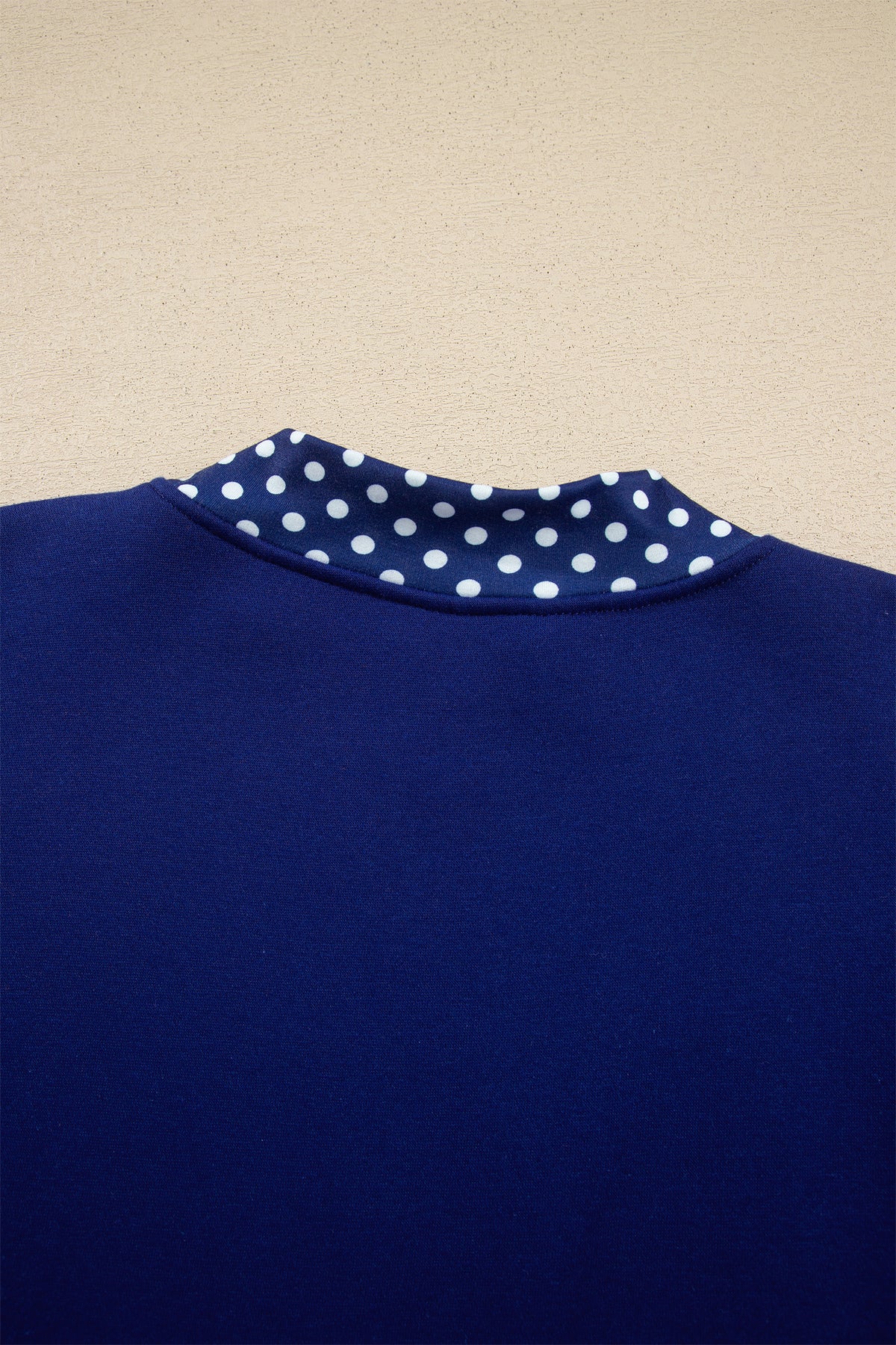 Brown Colorblock Polka Dot Contrast Trim Oversized Sweatshirt