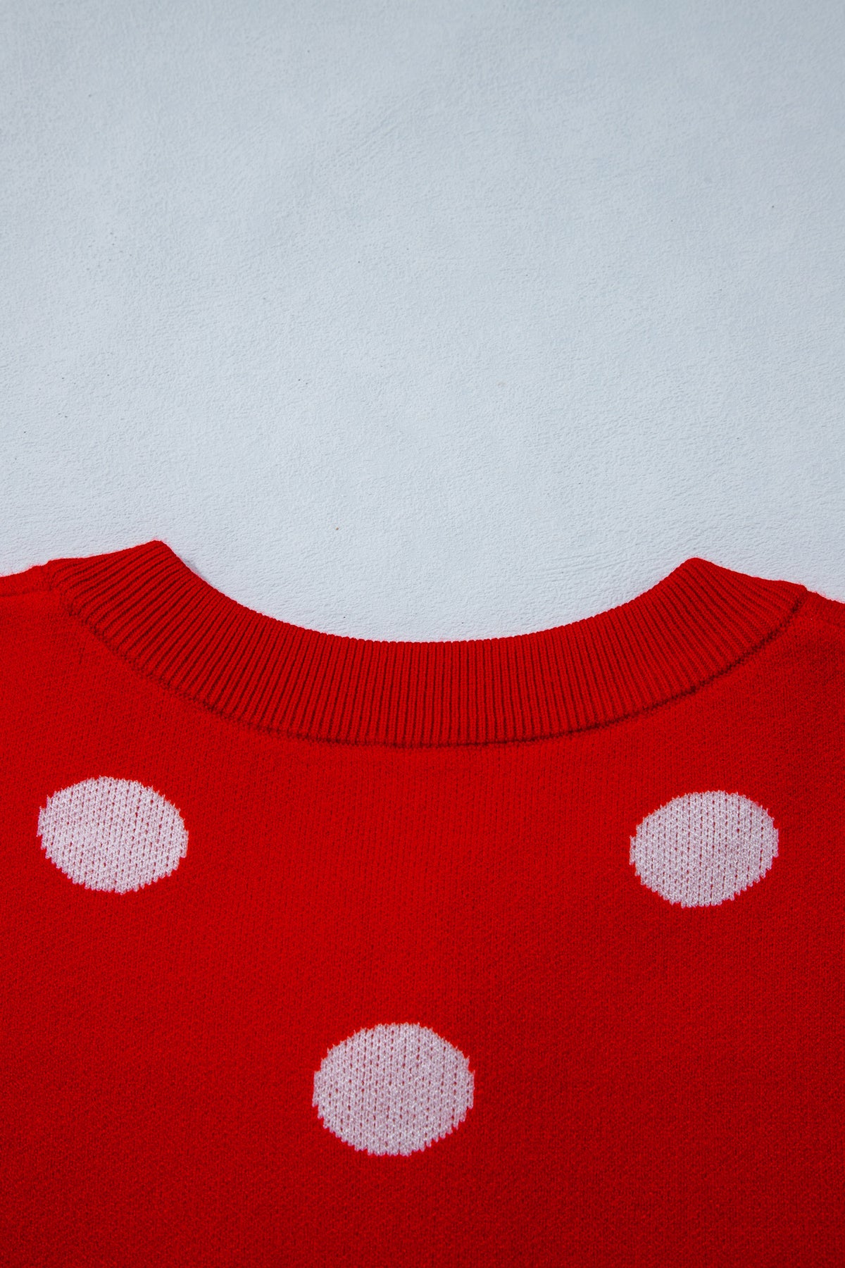 Fiery Red Casual Polka Dot Button Front Long Sleeve Sweater Cardigan