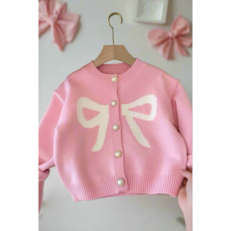 Abigail Pink Bow Kids Cardigan WS 503 Other Outerwear