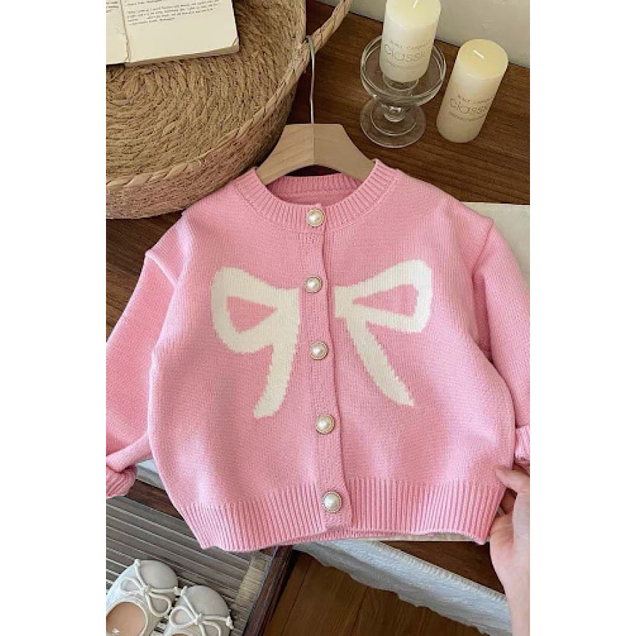 Abigail Pink Bow Kids Cardigan WS 503 Other Outerwear