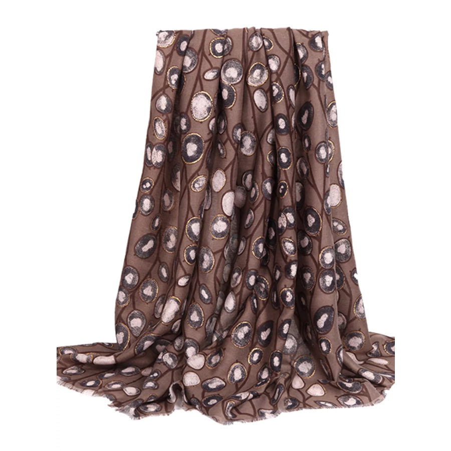 Abstract Circle Print Lightweight Fashion Scarf Apparel and Accessories