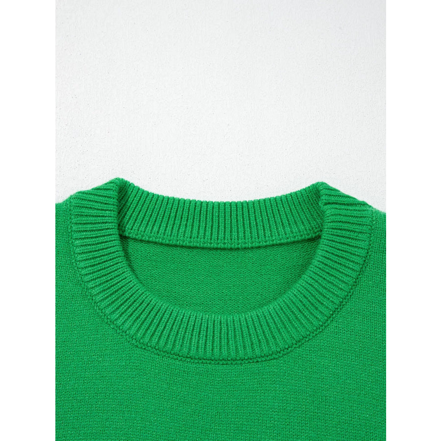 Abstract Patch Embroidery Christmas Pullover Sweater Apparel and Accessories