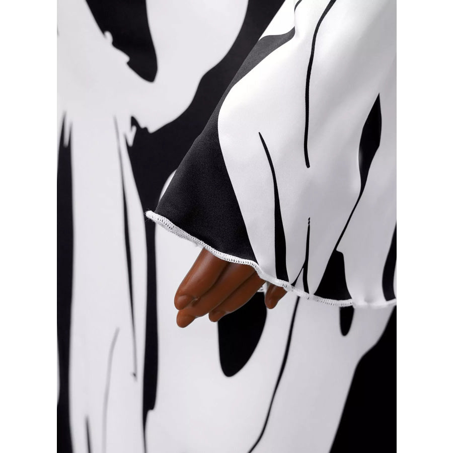 Abstract Print Long Sleeve Maxi Dress Apparel and Accessories