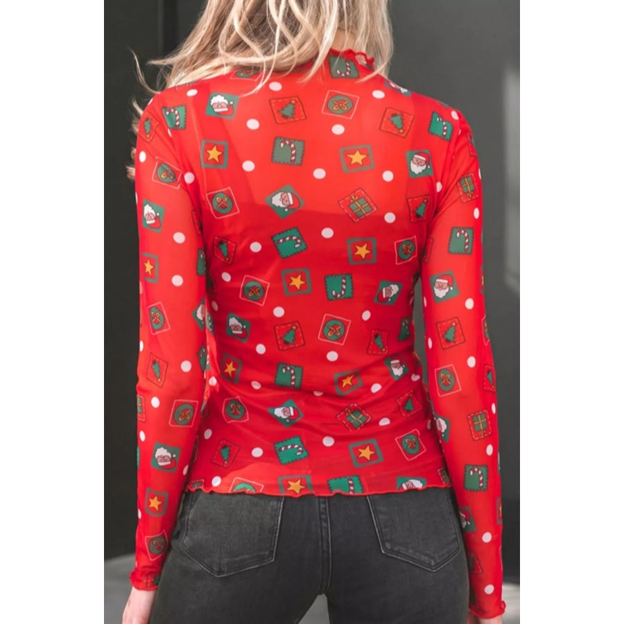 Abstract Print Long Sleeve Stand Neck Sheath Blouse Apparel and Accessories