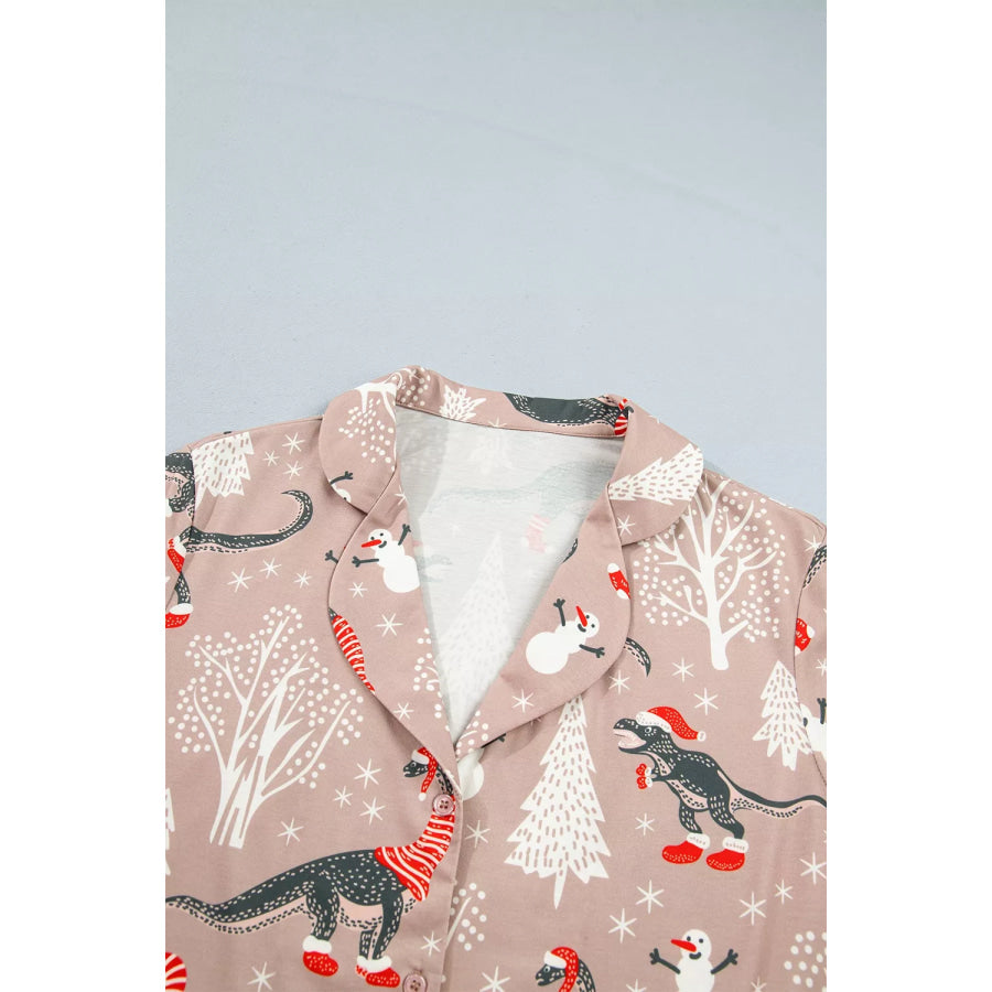 Abstract Print Long Sleeve Top and Pants Two Piece Lounge Set Apparel Accessories