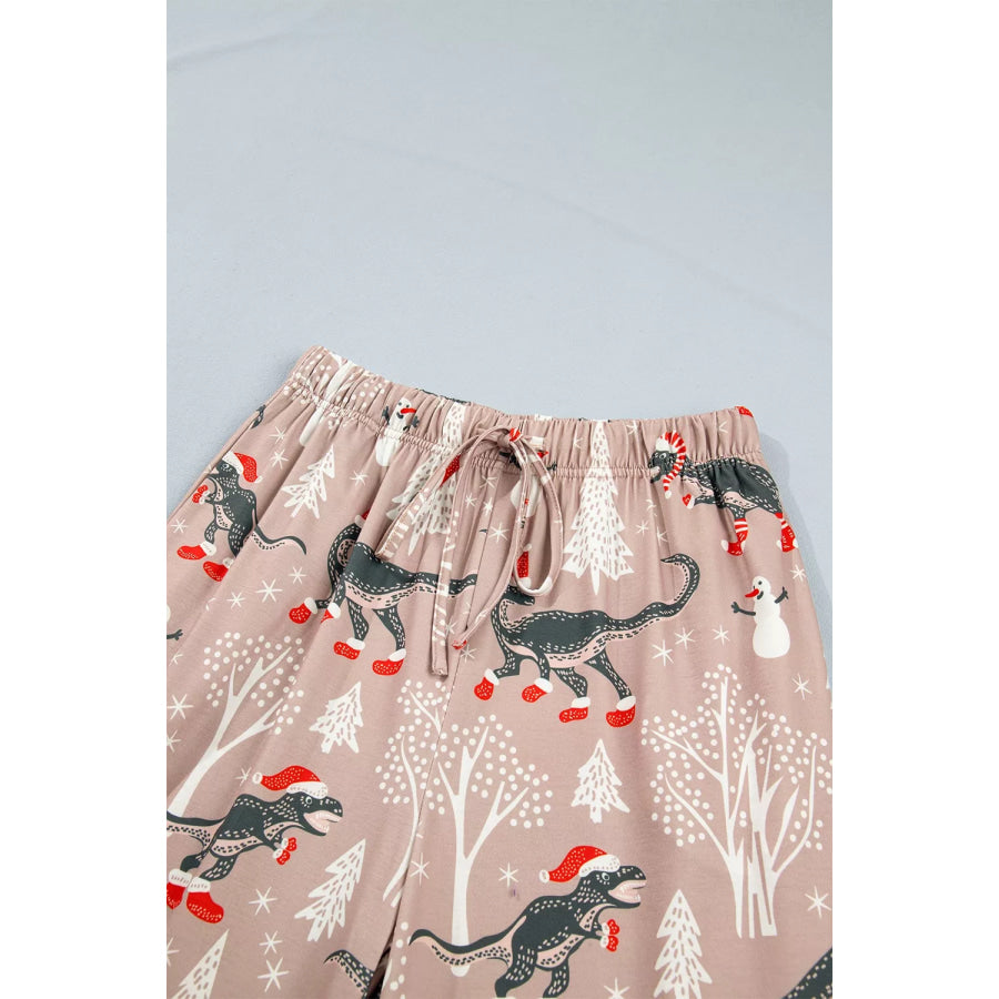 Abstract Print Long Sleeve Top and Pants Two Piece Lounge Set Apparel Accessories