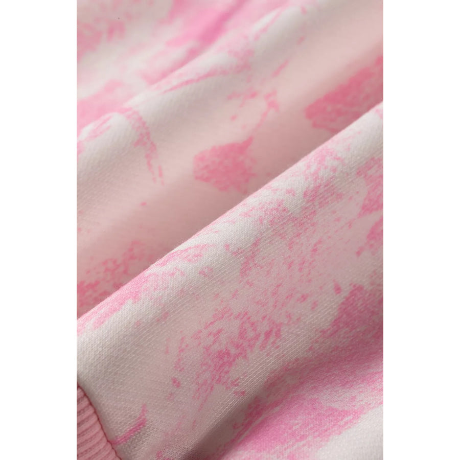 Abstract Print Loose Hoodie Slim Shorts 2pcs Set Apparel and Accessories