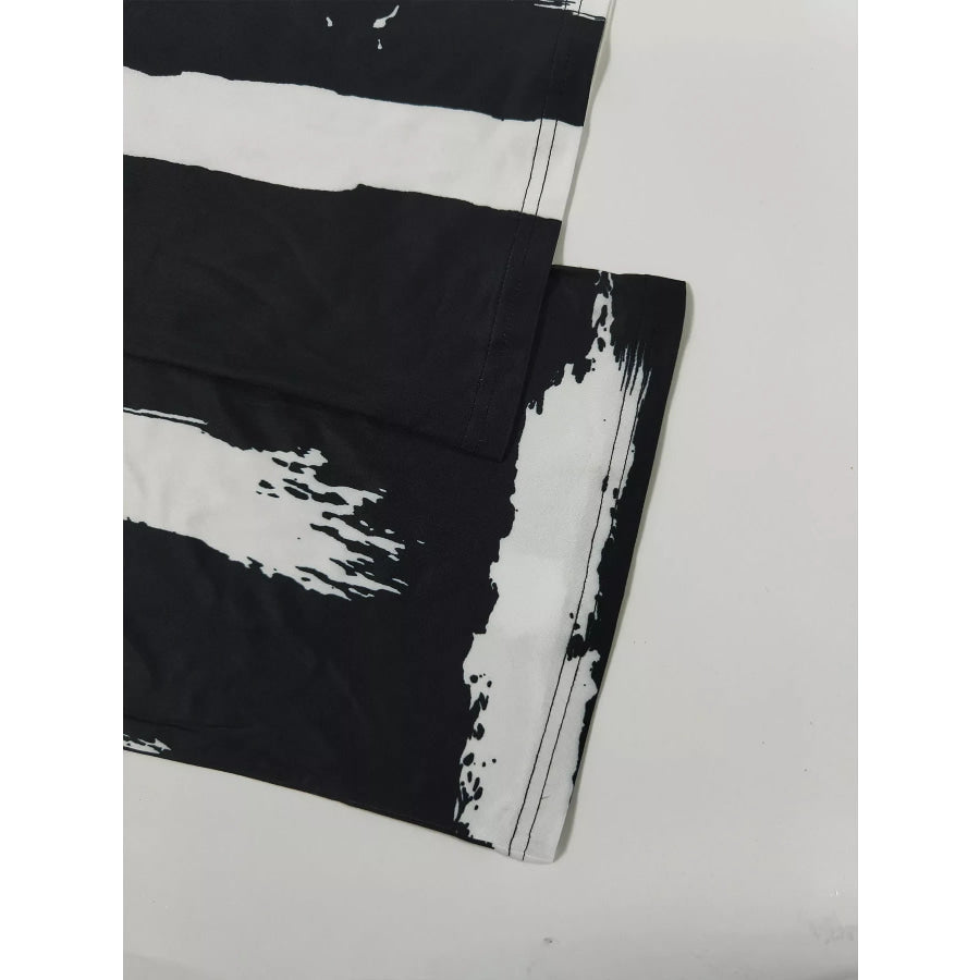 Abstract Print Sleeveless Top & Wide Leg Pants Set Apparel and Accessories