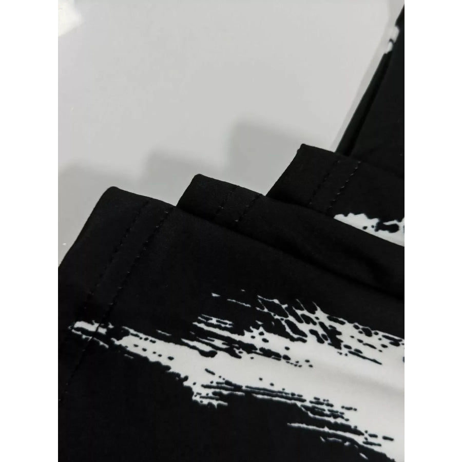 Abstract Print Sleeveless Top & Wide Leg Pants Set Apparel and Accessories
