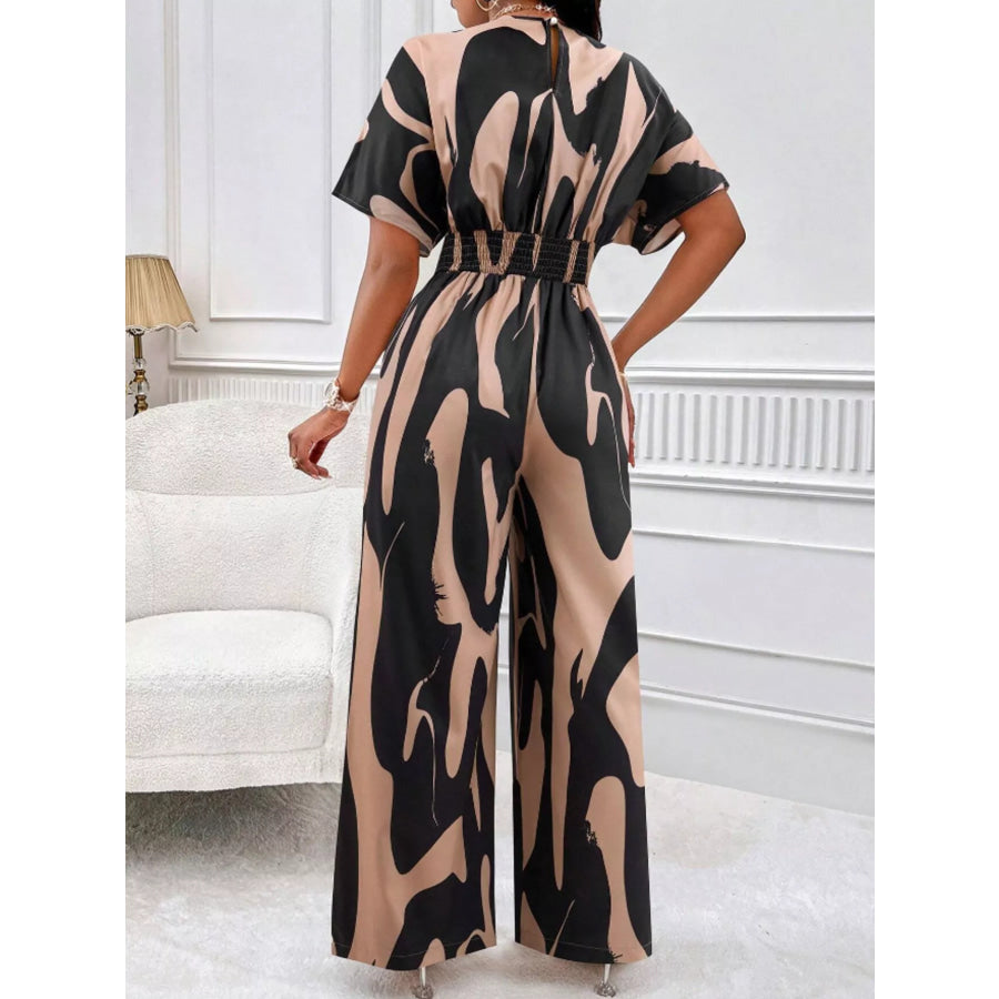 Abstract Print Wide-Leg Jumpsuit Apparel and Accessories