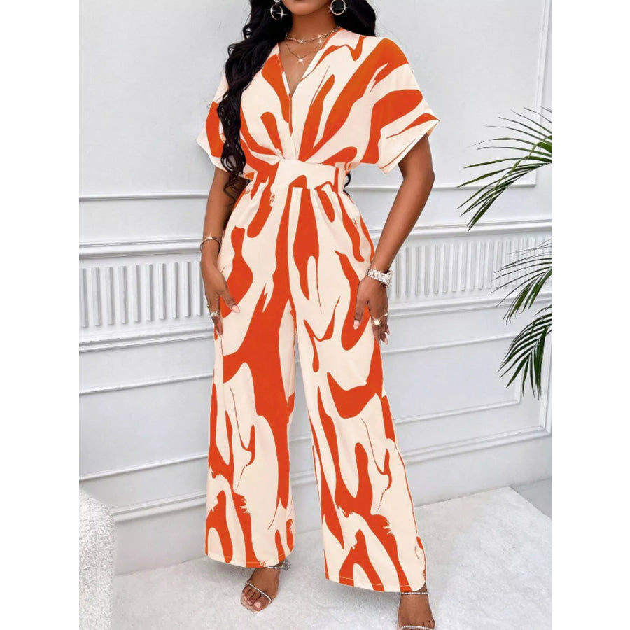 Abstract Print Wide-Leg Jumpsuit Apparel and Accessories