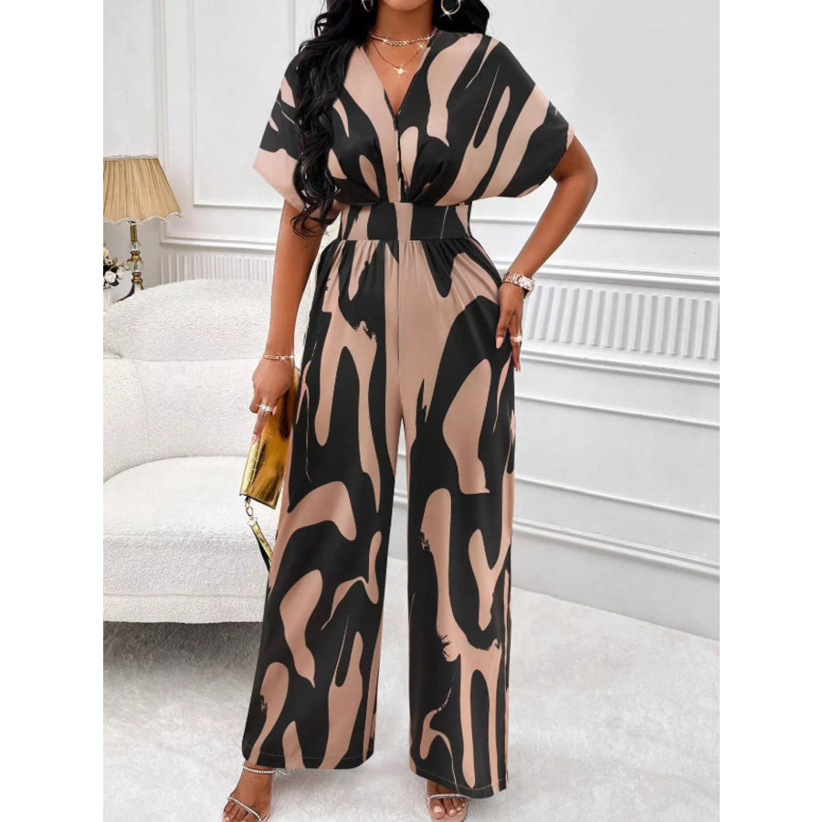 Abstract Print Wide-Leg Jumpsuit Apparel and Accessories