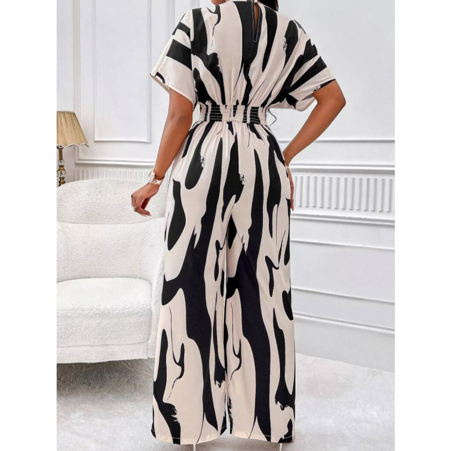 Abstract Print Wide-Leg Jumpsuit Apparel and Accessories