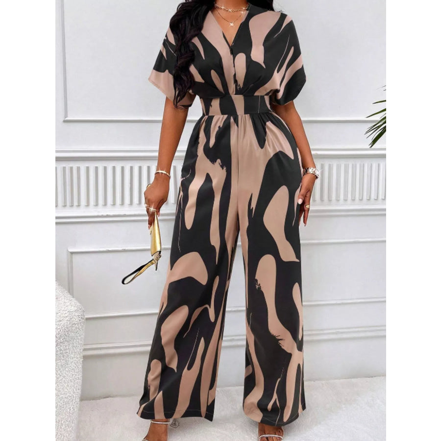 Abstract Print Wide-Leg Jumpsuit Apparel and Accessories