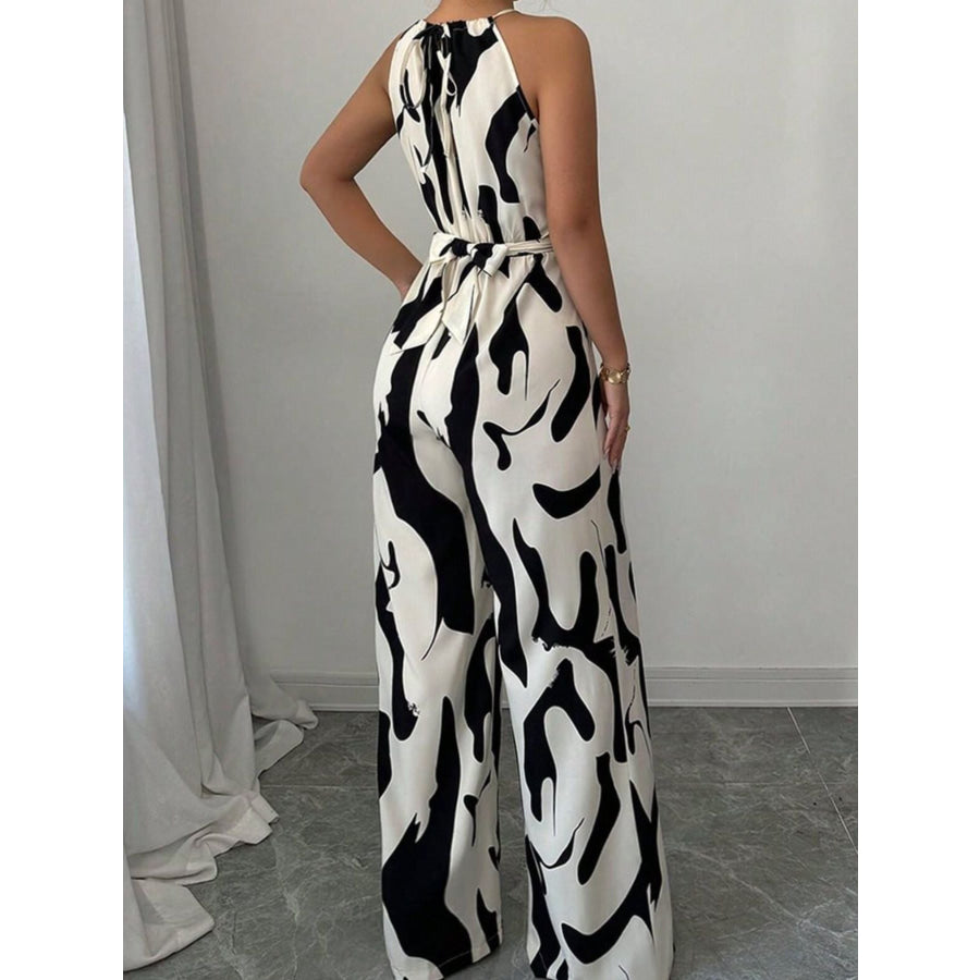 Abstract Print Wide Leg Jumpsuit Apparel and Accessories