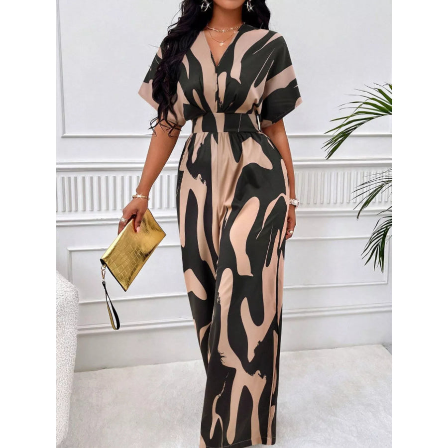 Abstract Print Wide-Leg Jumpsuit Apparel and Accessories