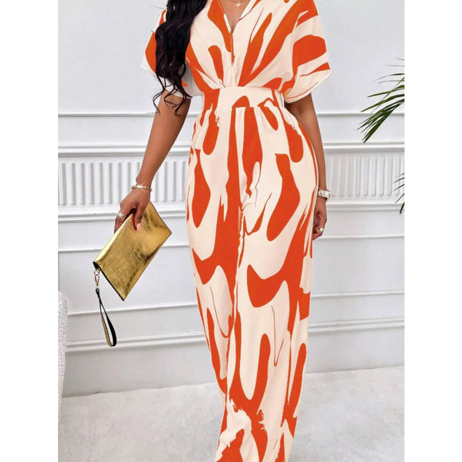 Abstract Print Wide-Leg Jumpsuit Apparel and Accessories