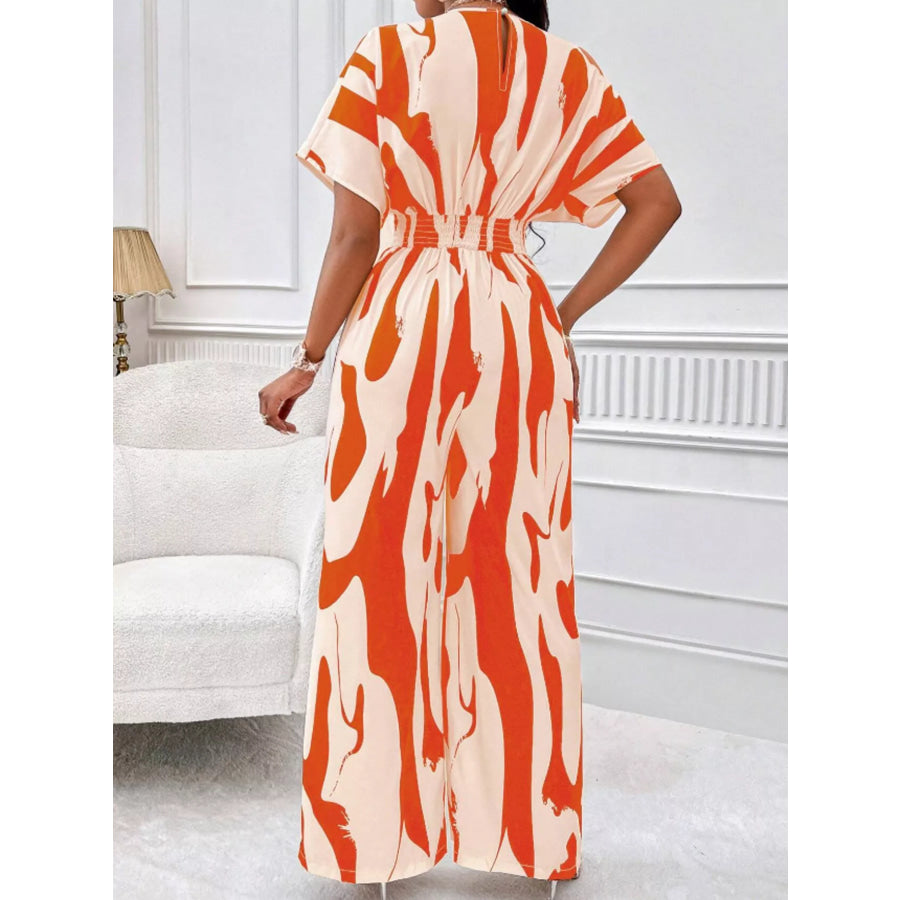 Abstract Print Wide-Leg Jumpsuit Apparel and Accessories