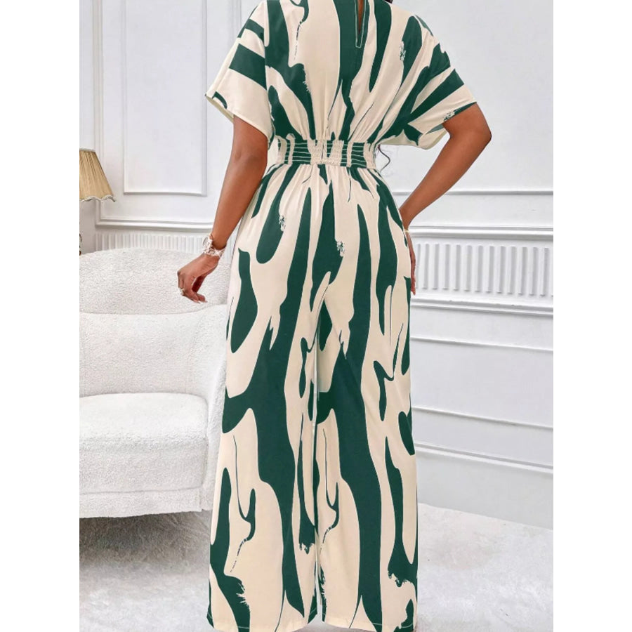 Abstract Print Wide-Leg Jumpsuit Apparel and Accessories