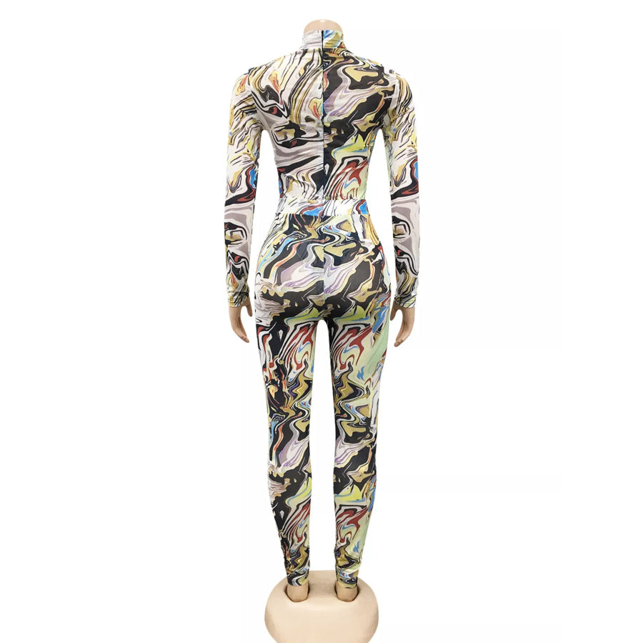 Abstract Swirl Print Top and Pants Set Apparel and Accessories