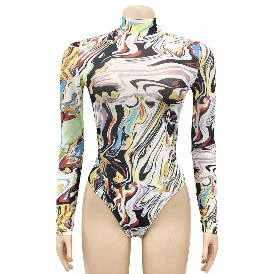 Abstract Swirl Print Top and Pants Set Apparel and Accessories