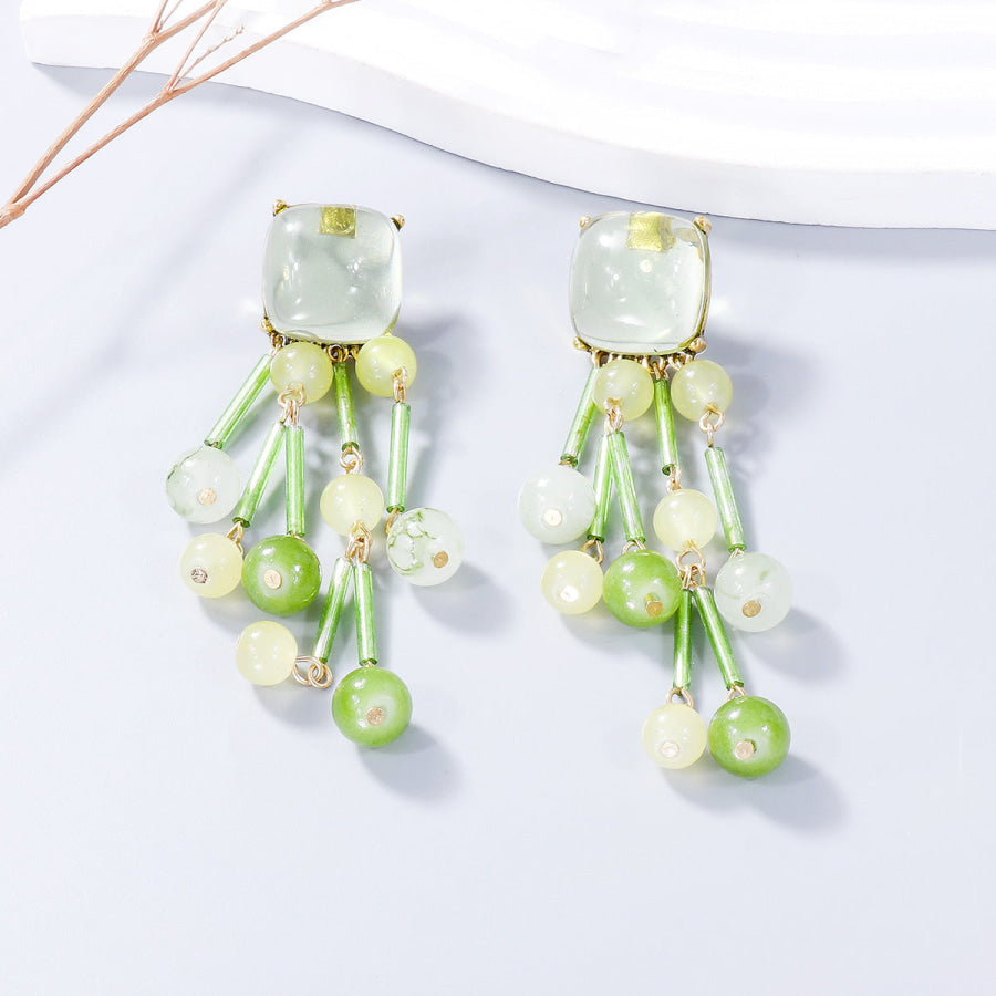 Acrylic Bead Dangle Earrings Apparel and Accessories