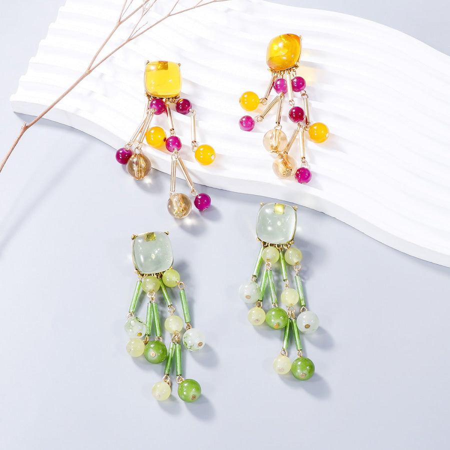 Acrylic Bead Dangle Earrings Apparel and Accessories