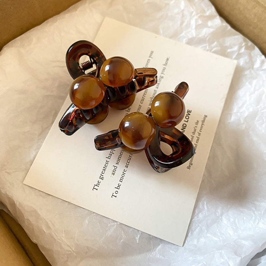 Acrylic Hair Claw Clip Brown / One Size Apparel and Accessories
