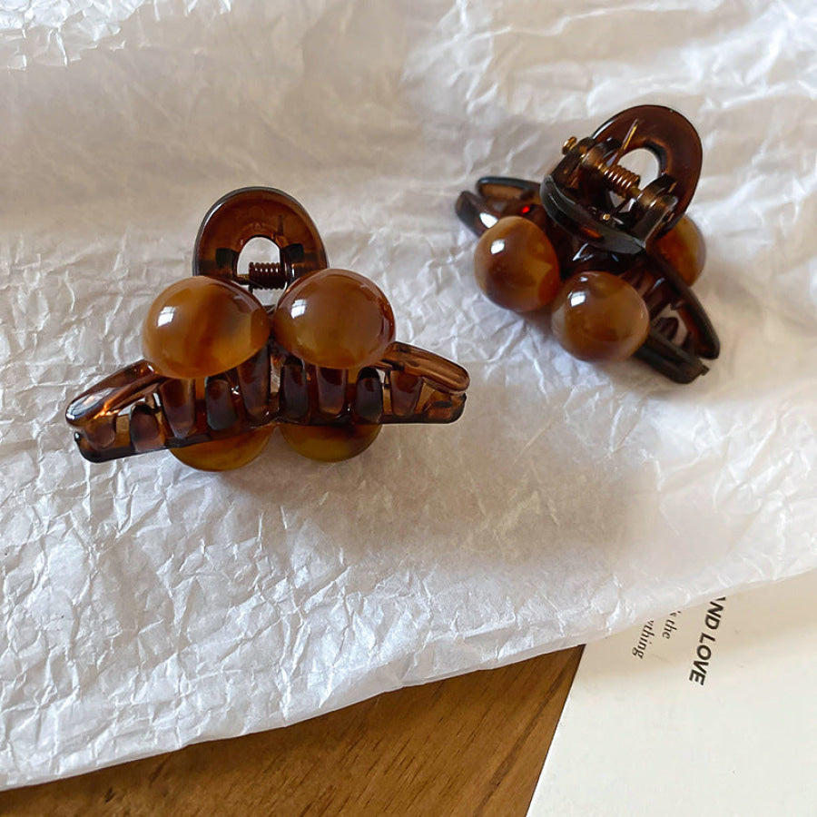 Acrylic Hair Claw Clip Brown / One Size Apparel and Accessories