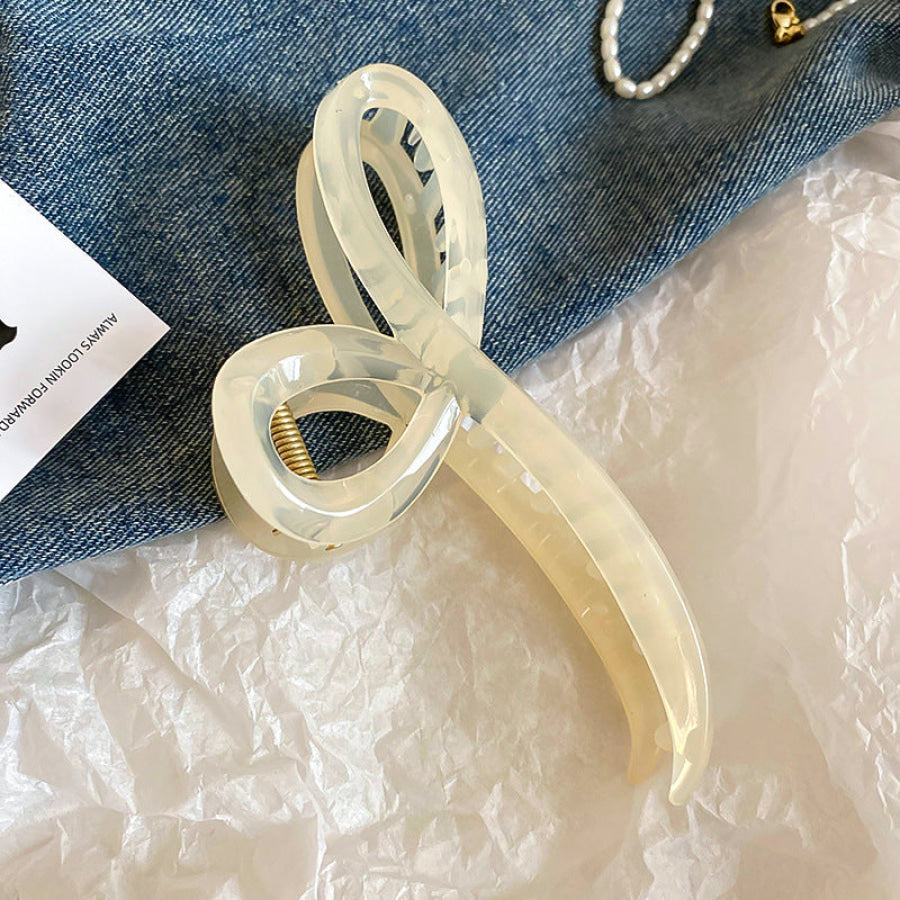 Acrylic Hair Claw Clip Ivory / One Size Apparel and Accessories