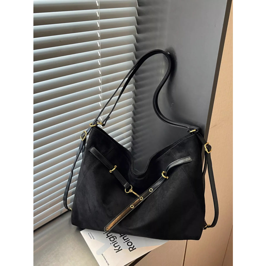 Adjustable Buckle Detail Shoulder Bag Apparel and Accessories