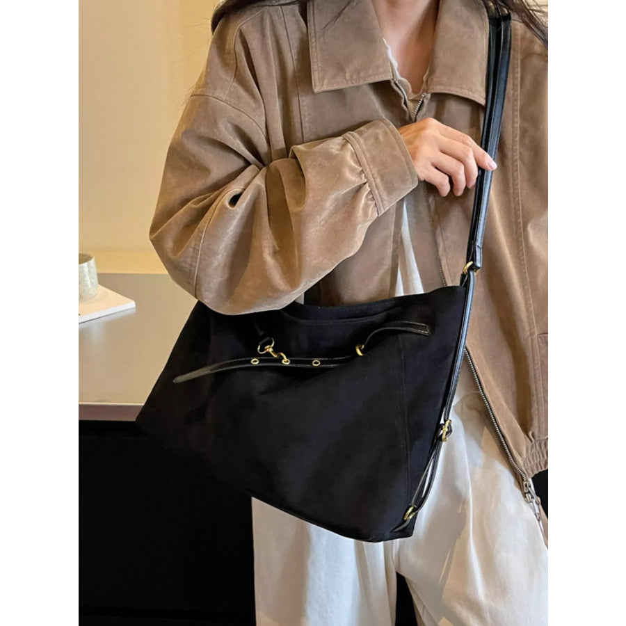 Adjustable Buckle Detail Shoulder Bag Apparel and Accessories