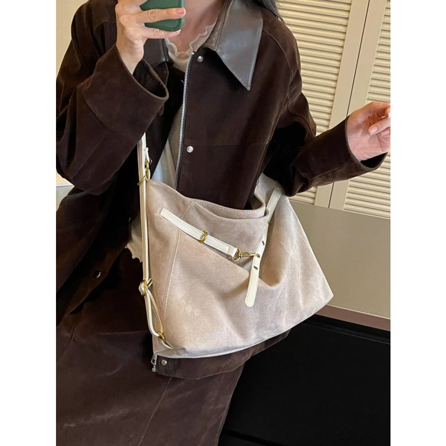 Adjustable Buckle Detail Shoulder Bag Apparel and Accessories