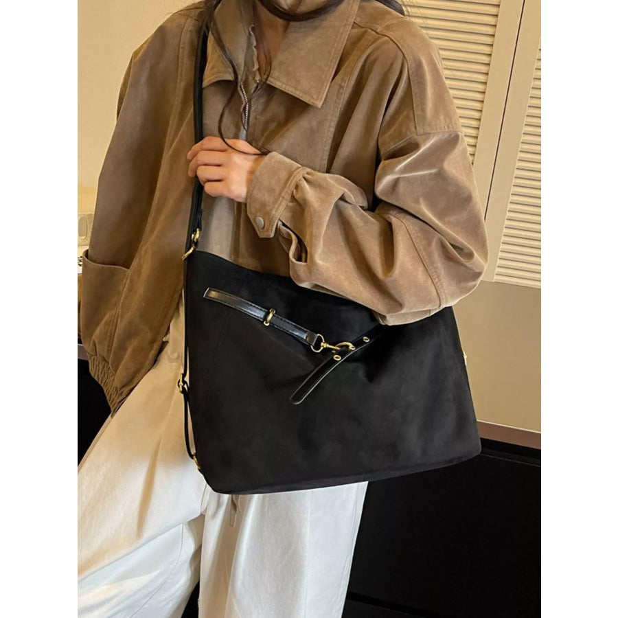 Adjustable Buckle Detail Shoulder Bag Apparel and Accessories