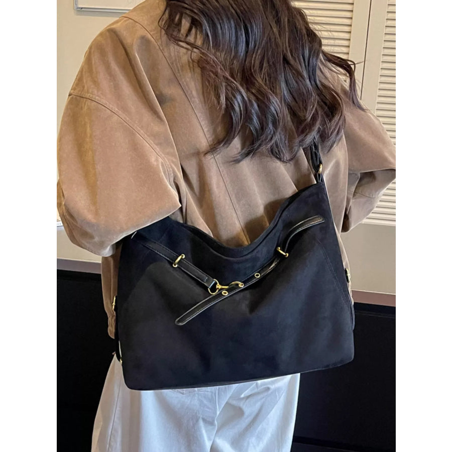 Adjustable Buckle Detail Shoulder Bag Apparel and Accessories
