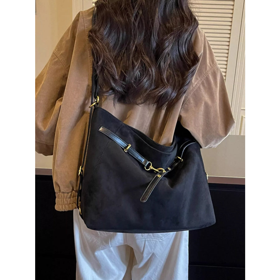 Adjustable Buckle Detail Shoulder Bag Black / onesize Apparel and Accessories