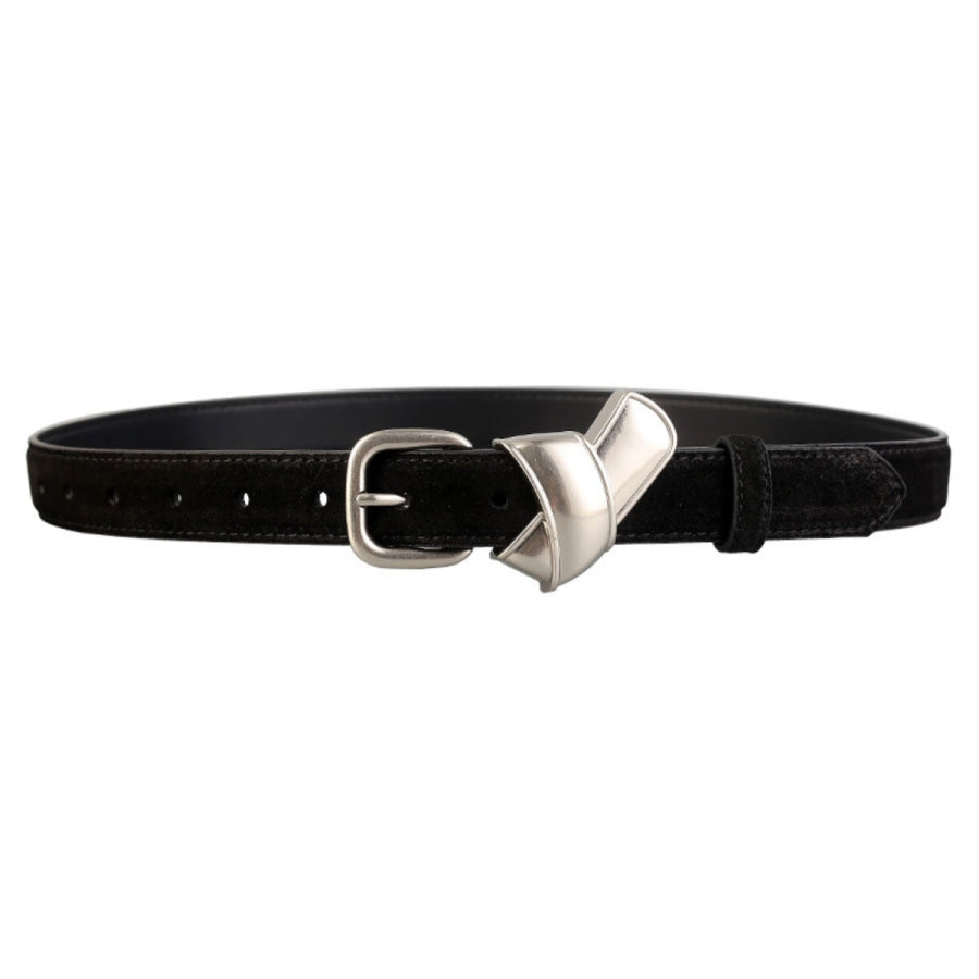 Adjustable Buckle Skinny Belt Black / One Size Apparel and Accessories