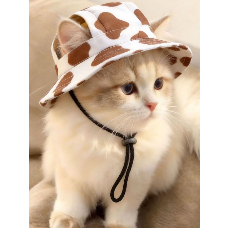 Adjustable Chin Strap Pet Bucket Hat Caramel / S Apparel and Accessories