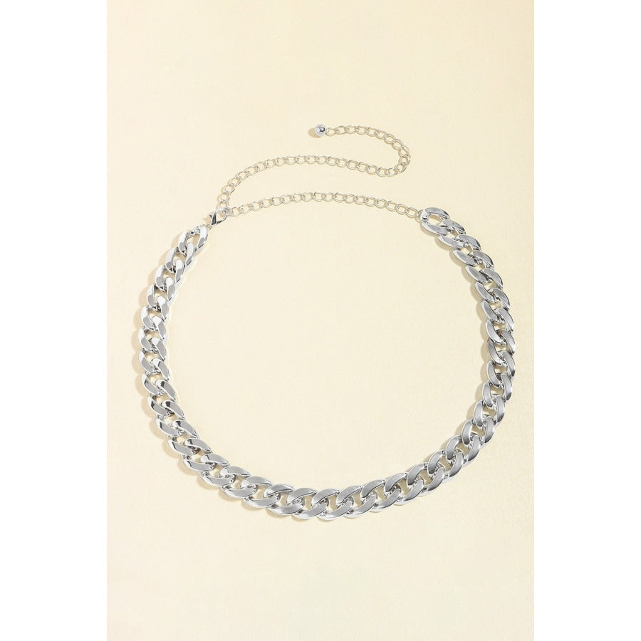 Adjustable Curb Chain Belt Silver / One Size