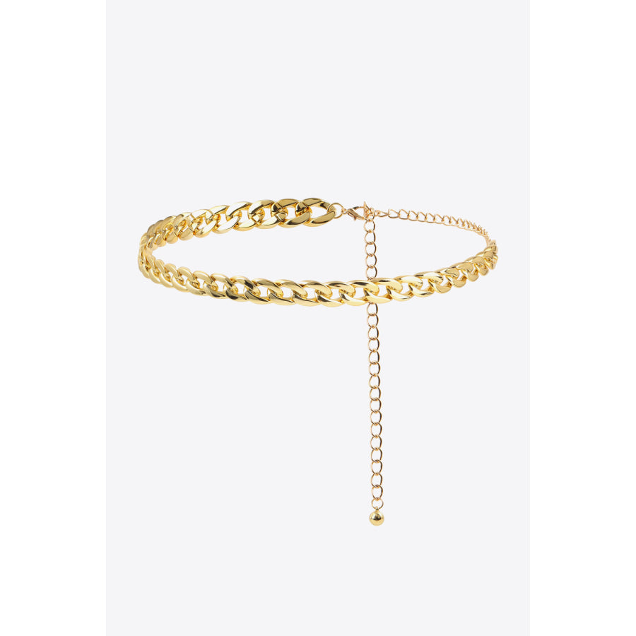 Adjustable Curb Chain Belt Gold / One Size