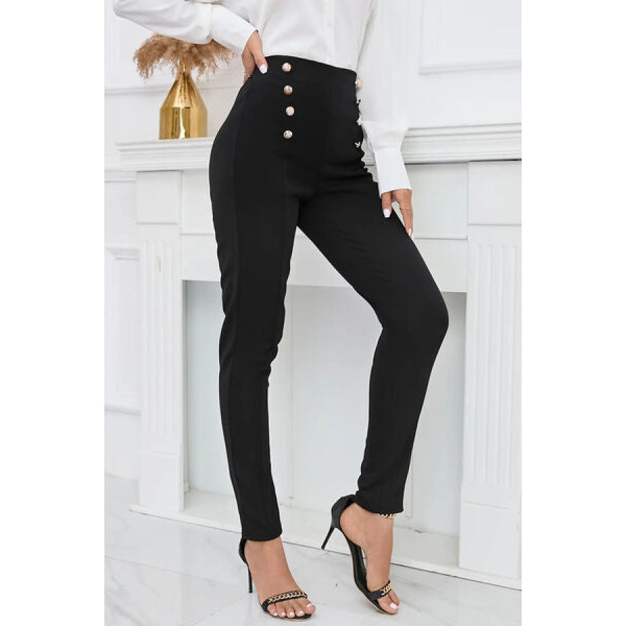 Adjustable Elastic Waist Slim Pants Apparel and Accessories