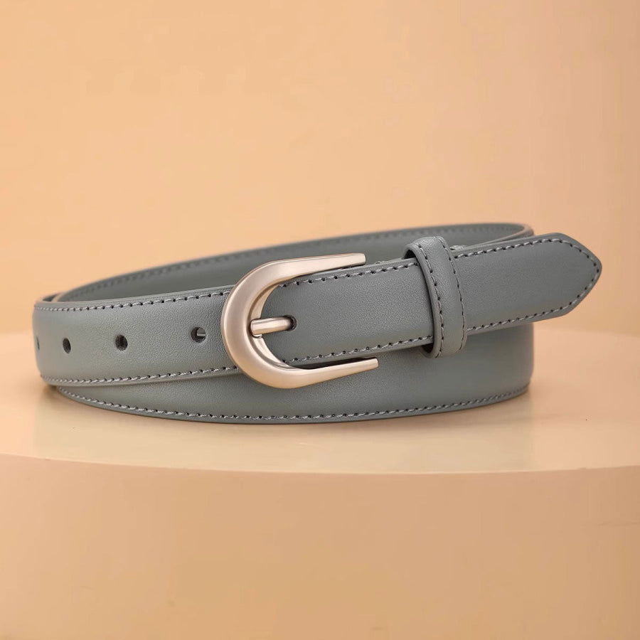 Adjustable Fit Buckle Leather Belt Blue / One Size Apparel and Accessories