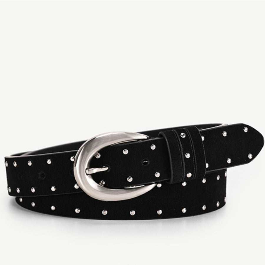 Adjustable Fit Studded Belt Black / ONESIZE Apparel and Accessories