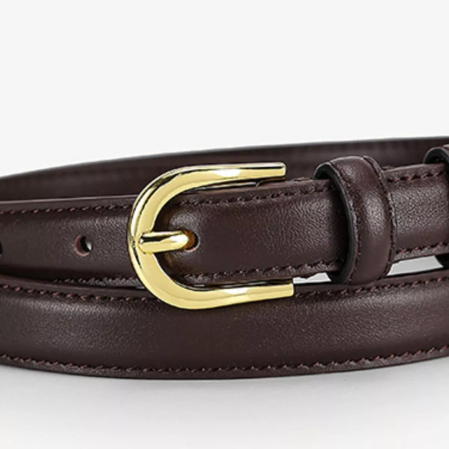Adjustable Golden Buckle Belt Coffee Color / ONESIZE Apparel and Accessories