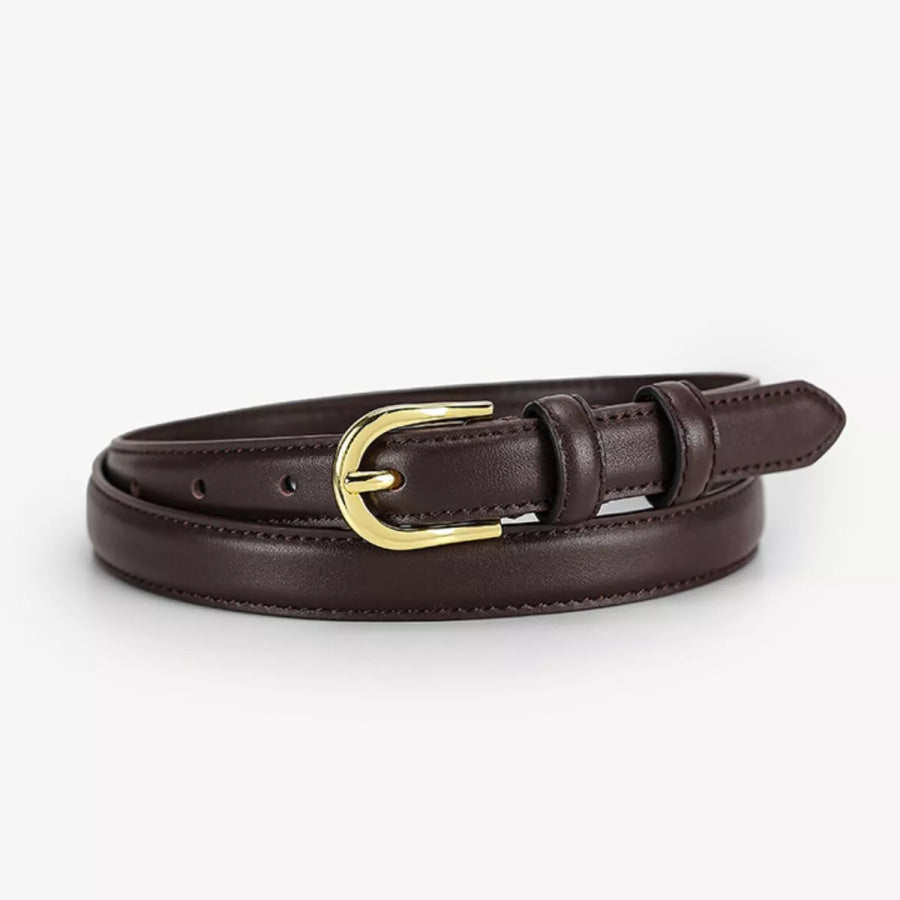 Adjustable Golden Buckle Belt Coffee Color / ONESIZE Apparel and Accessories