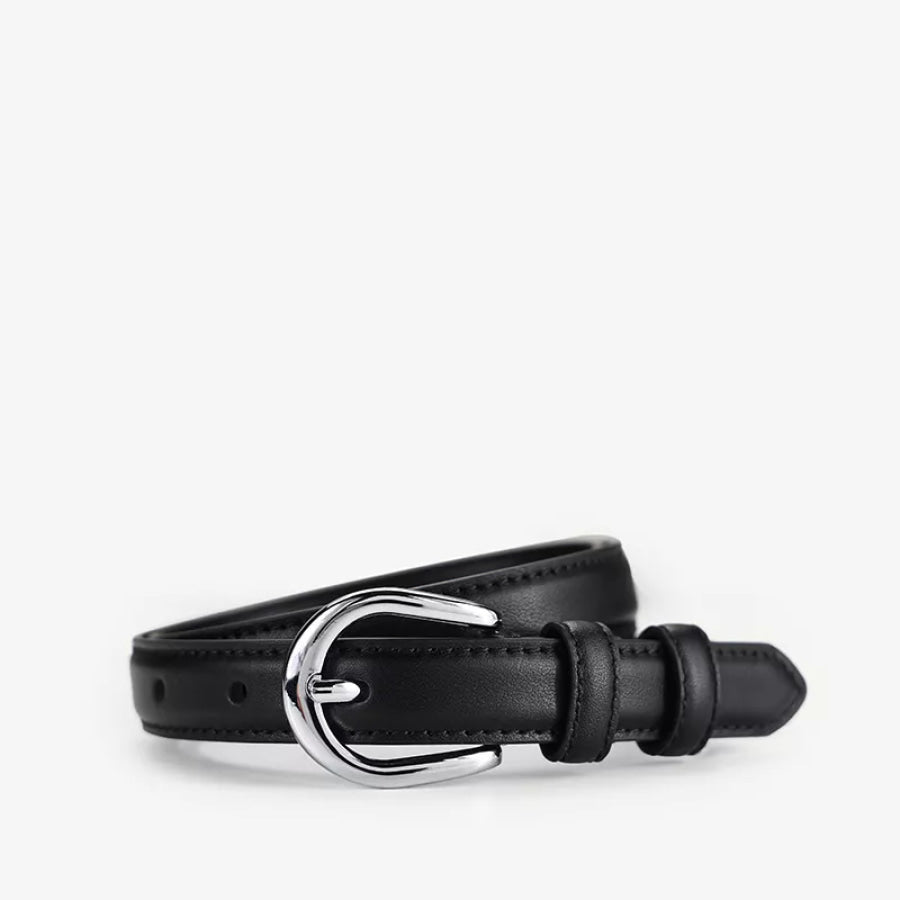 Adjustable Leather Belt Black / ONESIZE Apparel and Accessories